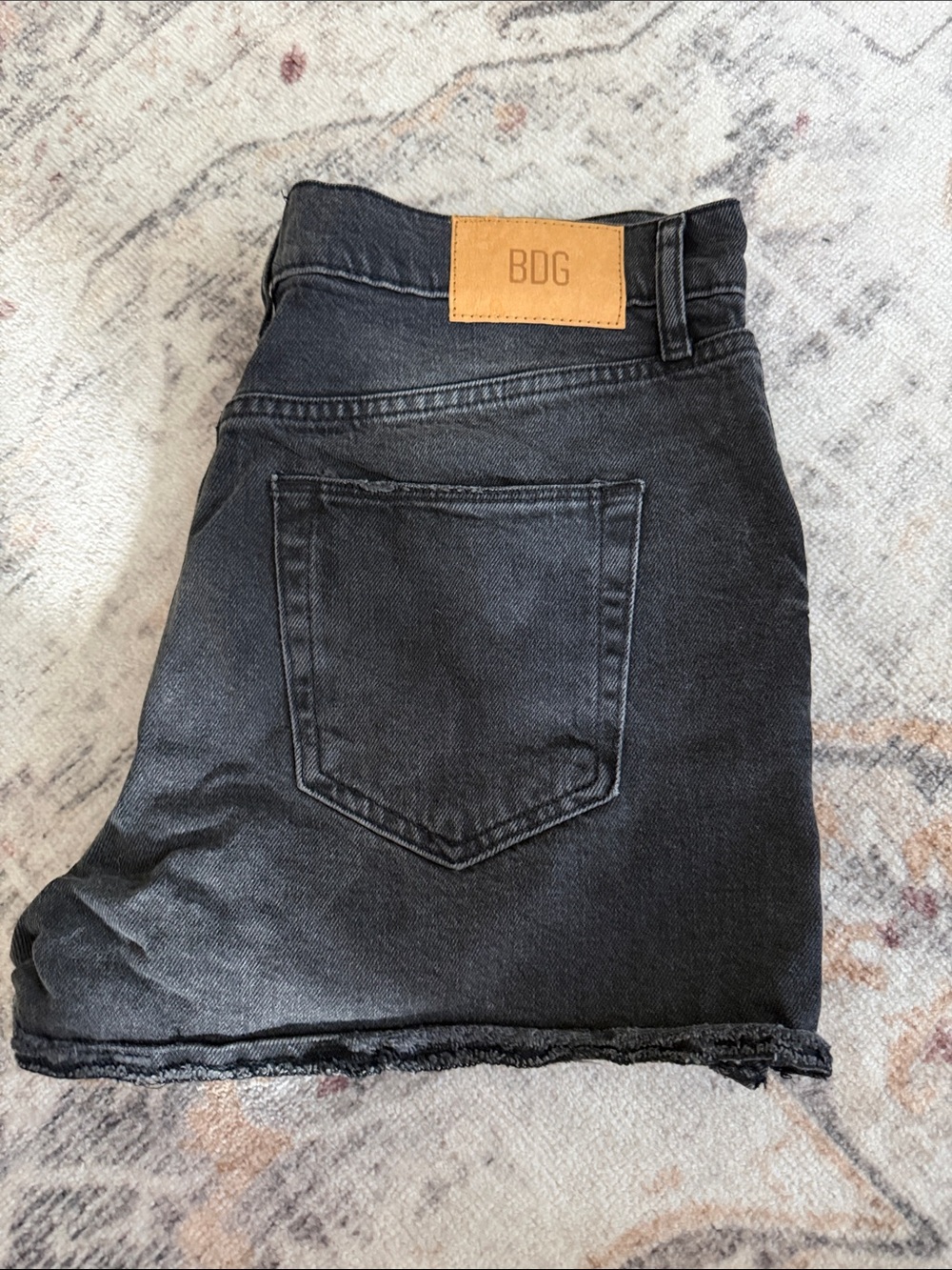 BDG Washed Black Denim shorts